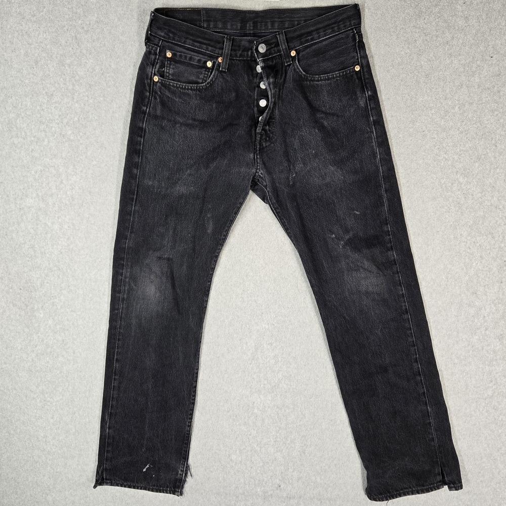 Levi's 501 Men Jeans 31X32 Gray Denim Original Fit Straight Leg 29" Inseam READ